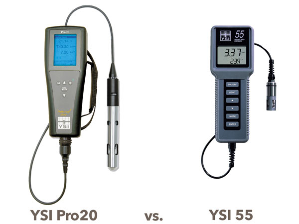 YSI Pro20 Meter vs the YSI Model 55